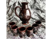 Set de ceramică troiană pentru vin