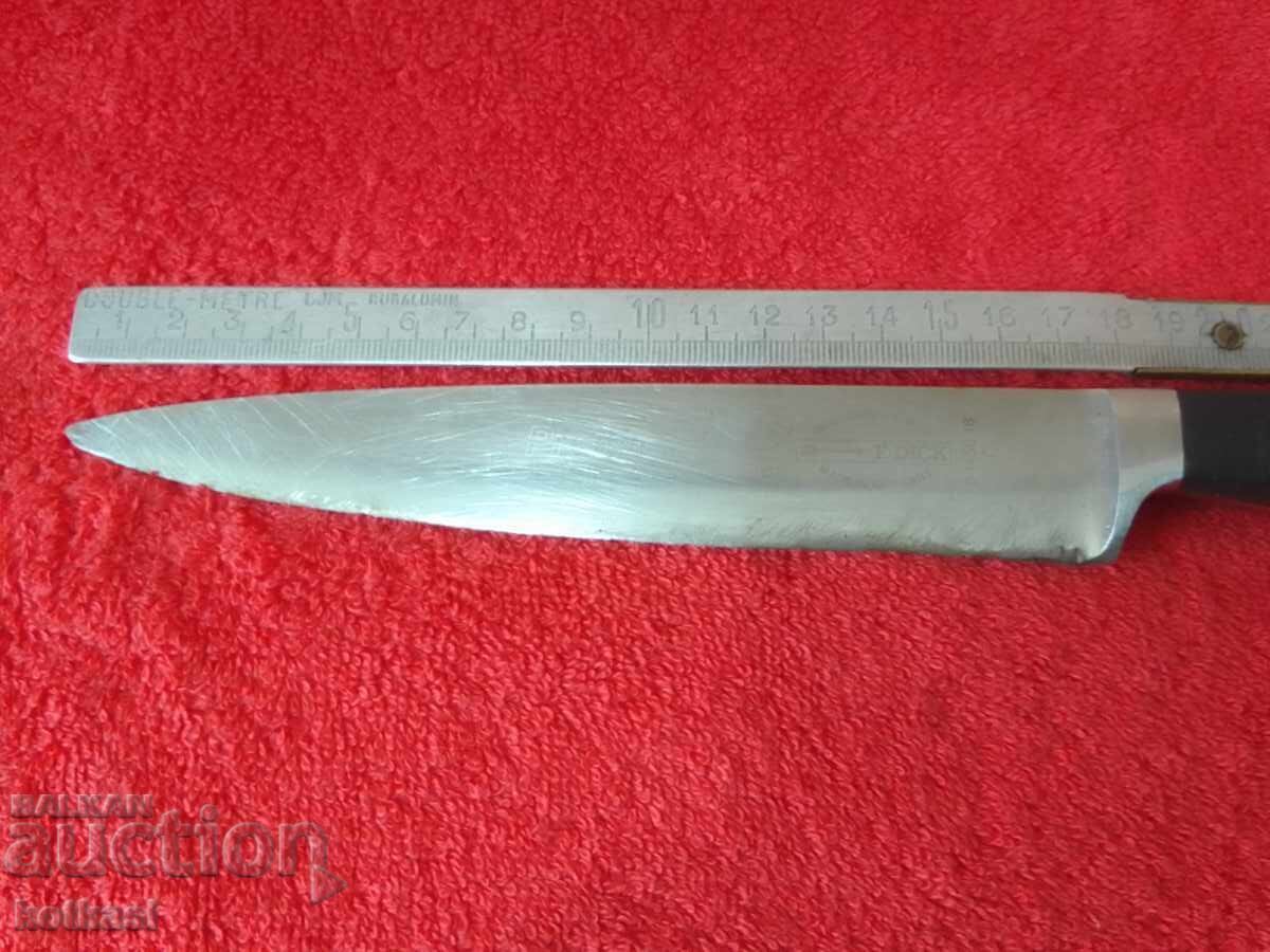 Μεταχειρισμένο, στιβαρό μαχαίρι κουζίνας F. DICK Γερμανίας με τιμή 42.00 BGN | € 21.47 Μεταχειρισμένο, στιβαρό μαχαίρι κουζίνας F. DICK Γερμανίας με τιμή 42.00 BGN | € 21.47