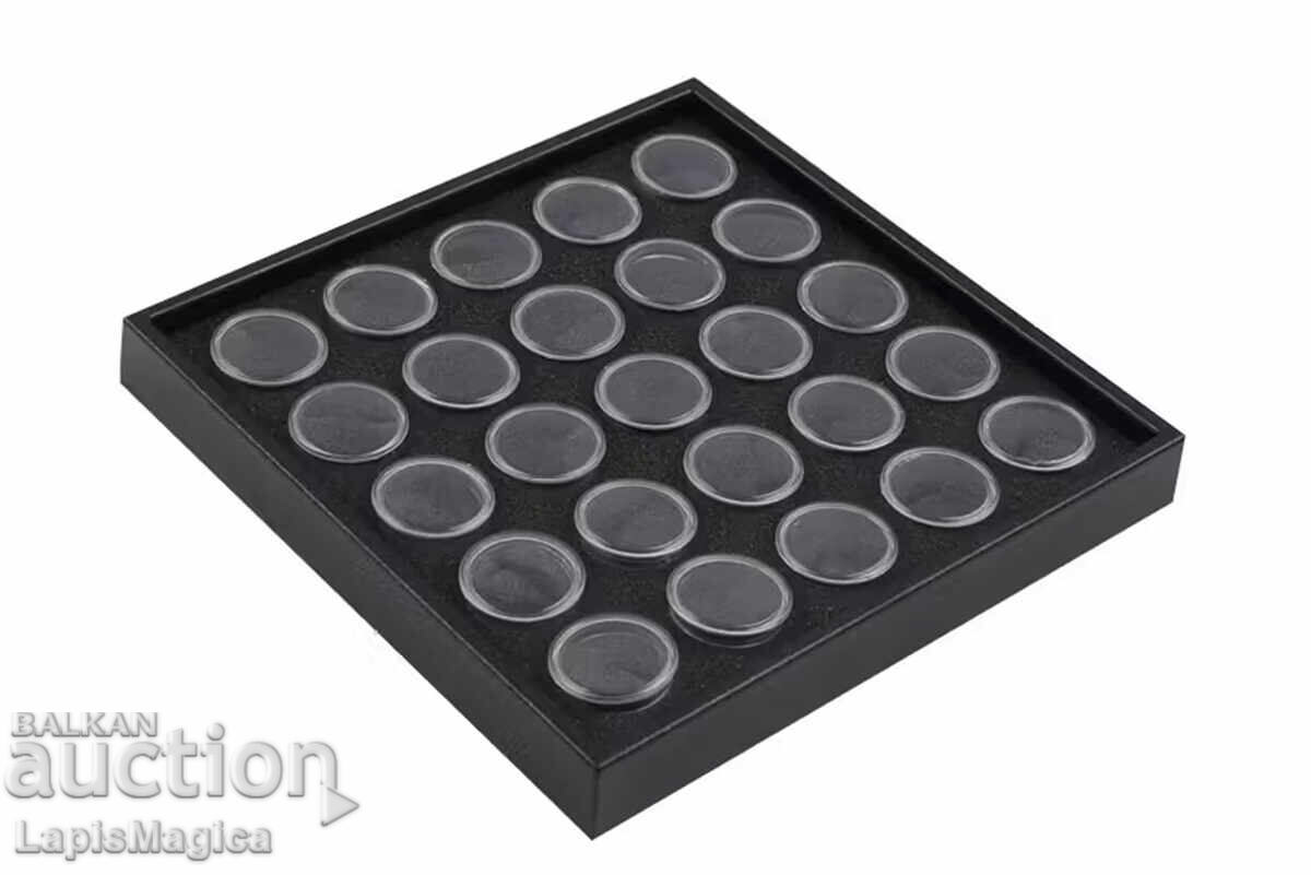 Οργανωτής με 25 στρογγυλά κουτιά για πολύτιμους λίθους Οργανωτής με 25 στρογγυλά κουτιά για πολύτιμους λίθους