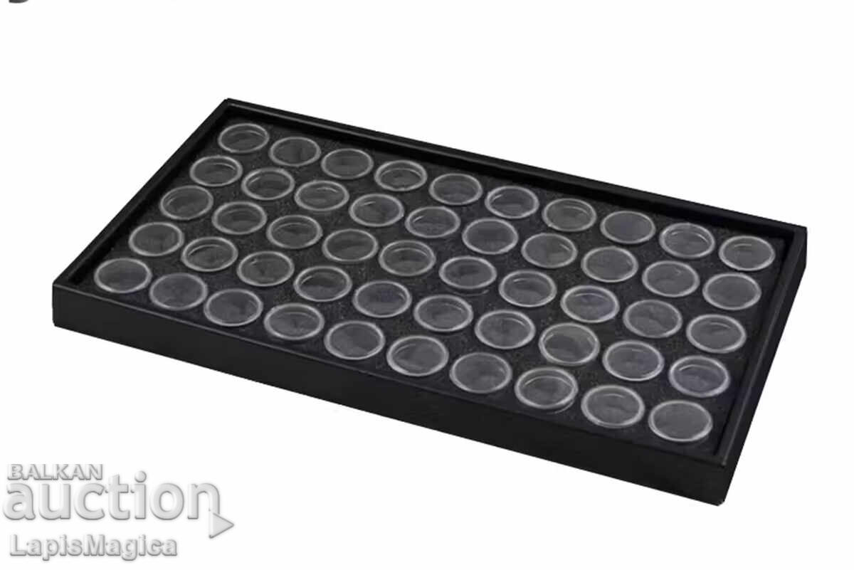 Οργανωτής με 50 στρογγυλά κουτιά για πολύτιμους λίθους με τιμή 45.00 BGN | € 23.01 Οργανωτής με 50 στρογγυλά κουτιά για πολύτιμους λίθους με τιμή 45.00 BGN | € 23.01