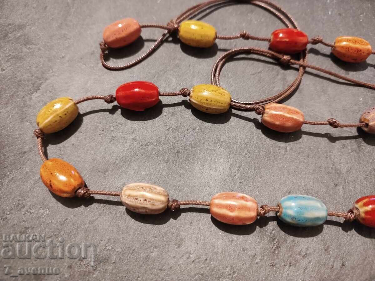 Necklace, jewelry, long necklace with ceramic links 4.11.25 with price 69.00 BGN | € 35.28