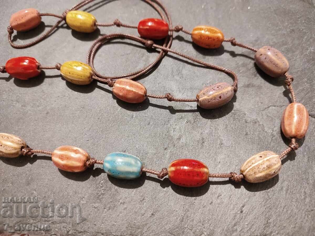 Auction  Necklace, jewelry, long necklace with ceramic links 4.11.25