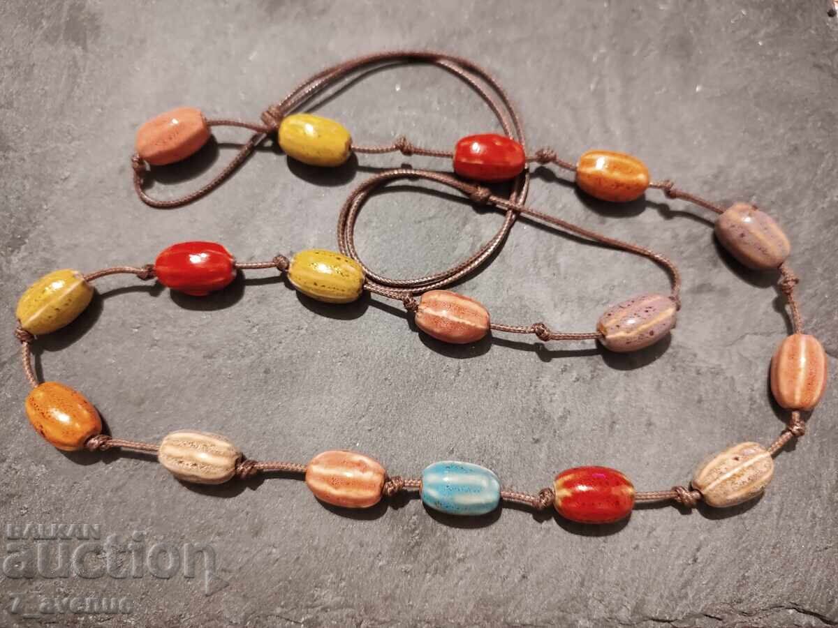 Necklace, jewelry, long necklace with ceramic links 4.11.25