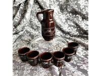 Set de ceramică troiană pentru rachiu