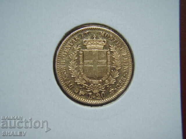 Аукцион 20 Lire 1855 Р Sardinia / Italy (Сардиния) - XF/AU (злато)
