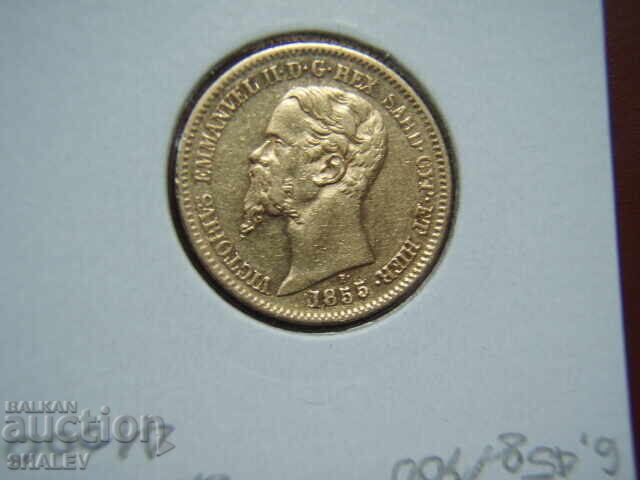 20 Lire 1855 R Sardinia / Italia (Sardiniya) - XF/AU (aur) - 7