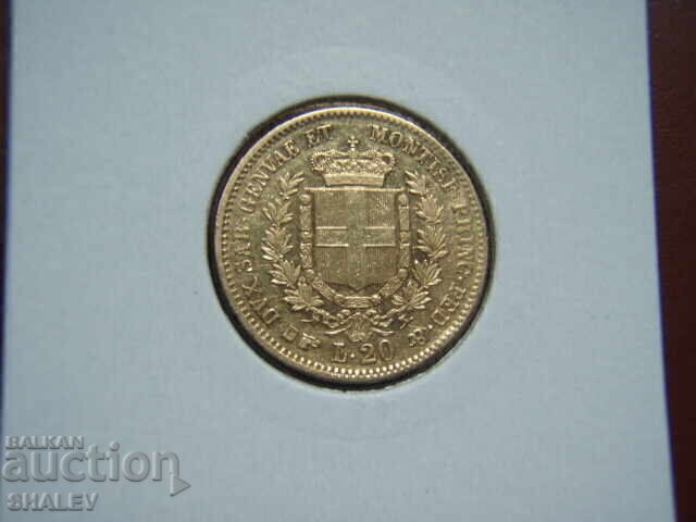 20 Lire 1855 Р Sardinia / Italy (Сардиния) - XF/AU (злато)