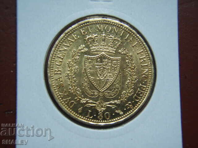 Delivery of 80 Lire 1826 L Sardinia / Italy (Sardinia) /1/ - AU+ (gold)