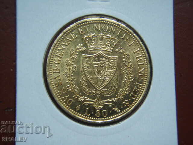 Delivery of 80 Lire 1826 L Sardinia / Italy (Sardinia) /1/ - AU+ (gold) Delivery of 80 Lire 1826 L Sardinia / Italy (Sardinia) /1/ - AU+ (gold)