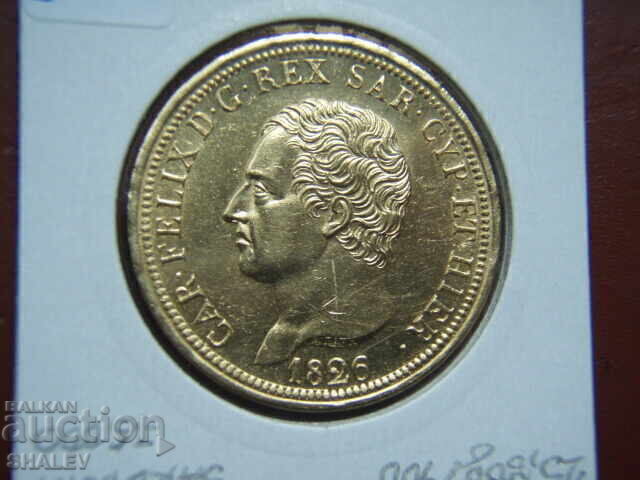 80 Lire 1826 L Sardinia / Italy (Sardinia) /1/ - AU+ (gold) - 7 80 Lire 1826 L Sardinia / Italy (Sardinia) /1/ - AU+ (gold) - 7