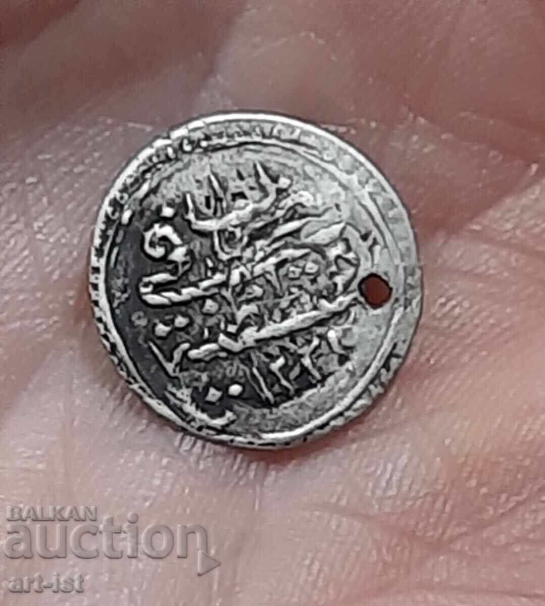 Turkish coin, pierced para Turkish coin, pierced para