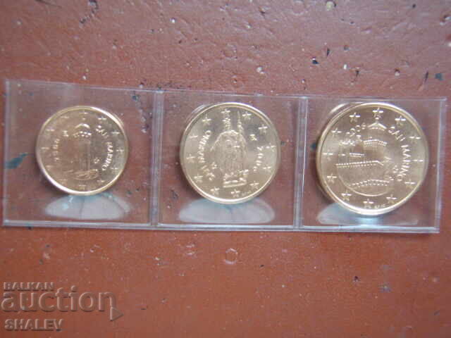 1, 2, 5 Cents 2006 San Marino (1, 2 and 5 Cents of San Marino) Uncirculated
