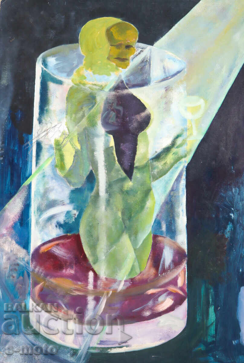 Large oil painting abstract composition nude body with price 450.00 BGN | € 230.08