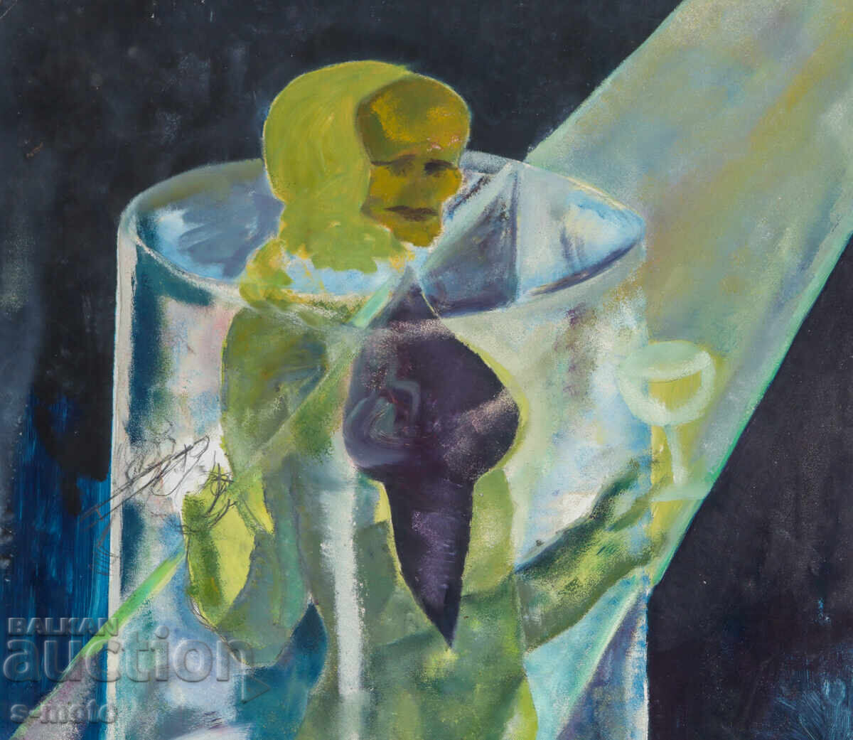 Delivery of Large oil painting abstract composition nude body