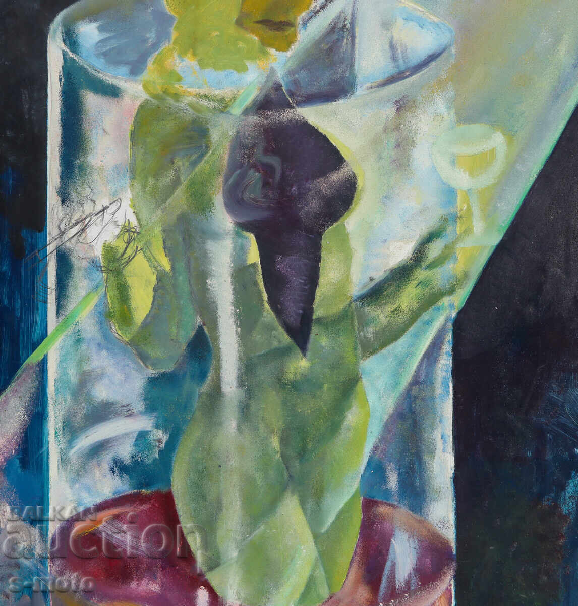 Large oil painting abstract composition nude body - 5