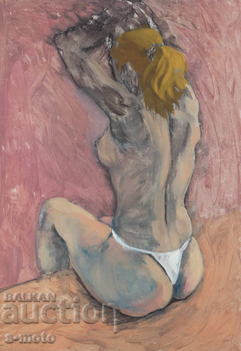 Δημοπρασία Μεγάλη ελαιογραφία γυμνό σώμα