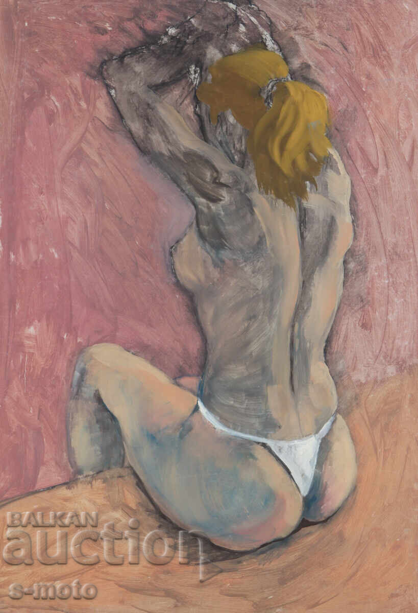 Μεγάλη ελαιογραφία γυμνό σώμα