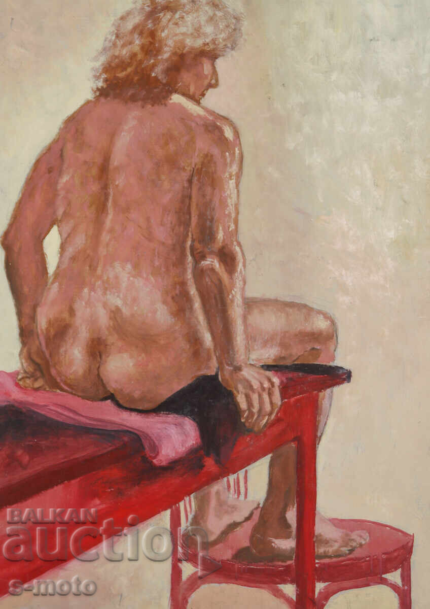 Δημοπρασία Μεγάλη ελαιογραφία γυμνό σώμα