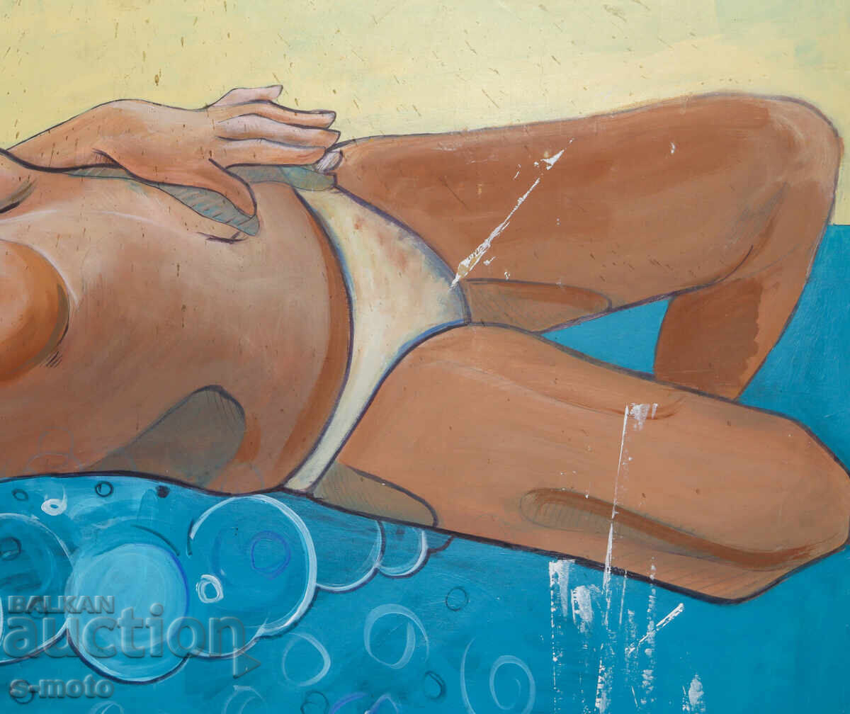 Large painting, tempera paints, nude body - 6