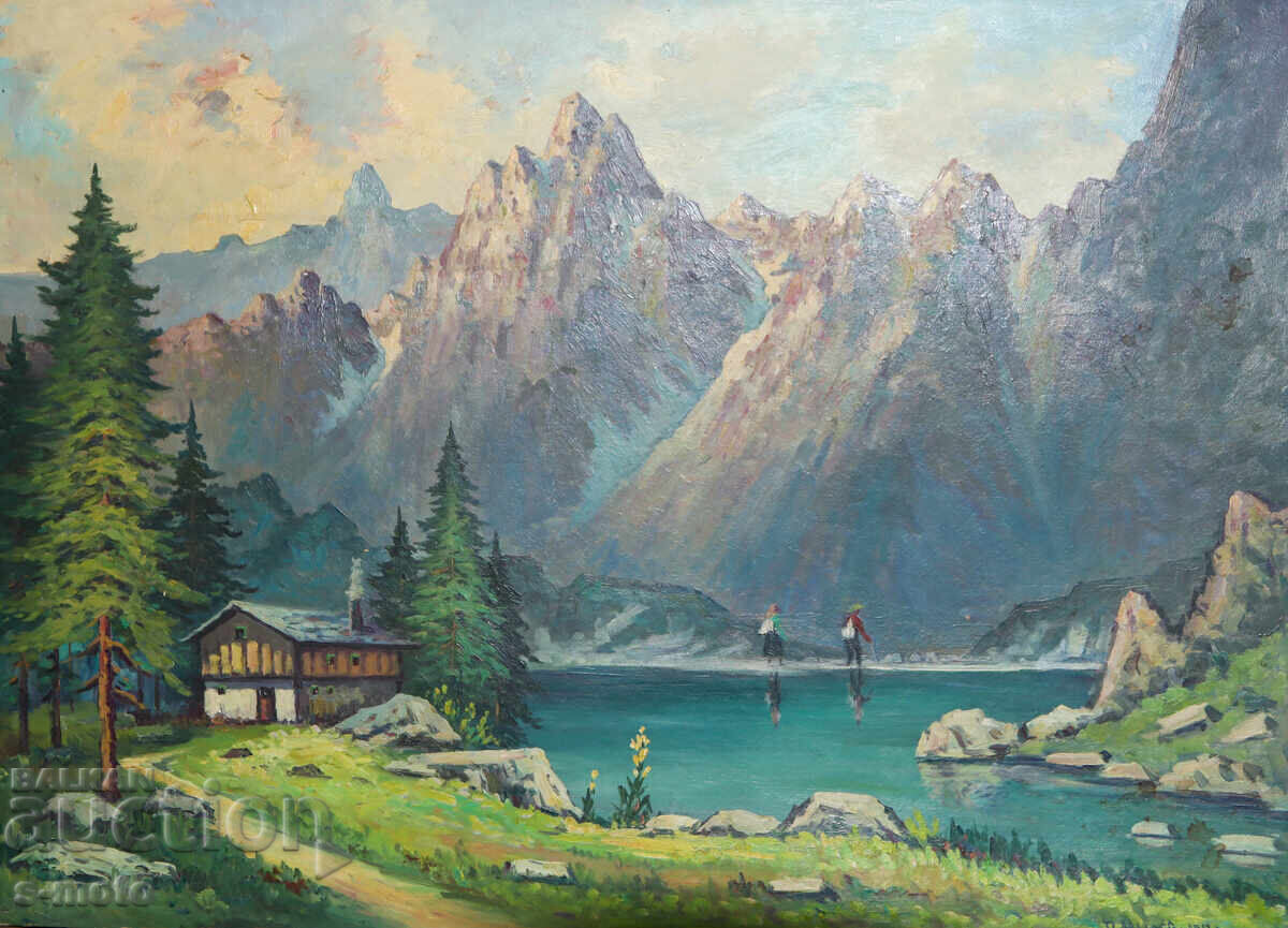 Аукцион Голяма картина маслени бои пейзаж