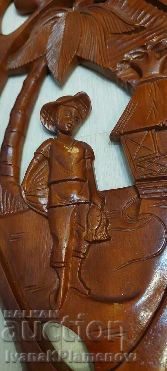 Дърворезба пано за ценители 56см - 6 Дърворезба пано за ценители 56см - 6
