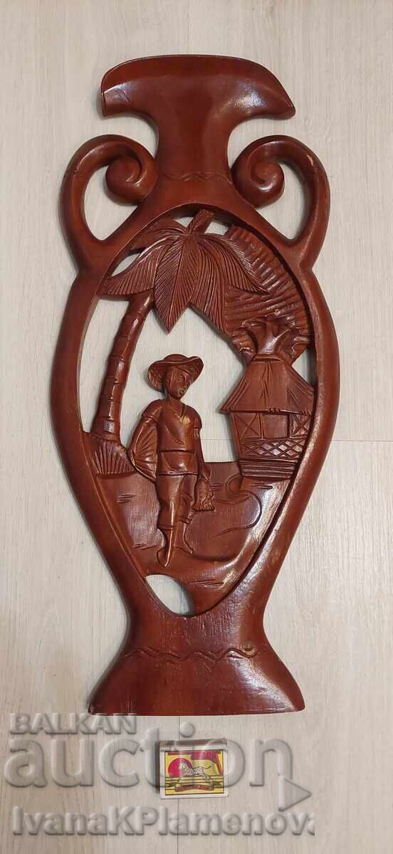 Дърворезба пано за ценители 56см - 7 Дърворезба пано за ценители 56см - 7
