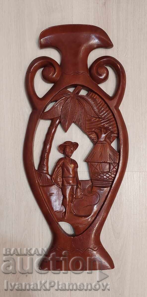Дърворезба пано за ценители 56см Дърворезба пано за ценители 56см