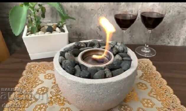 Διακοσμητικό τζάκι βιοαιθανόλης διακόσμηση πέτρα και εστία 23x - 5