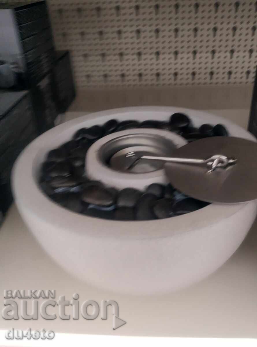 Camin decorativ pe bioetanol, decor piatră și vatră 23x - 6