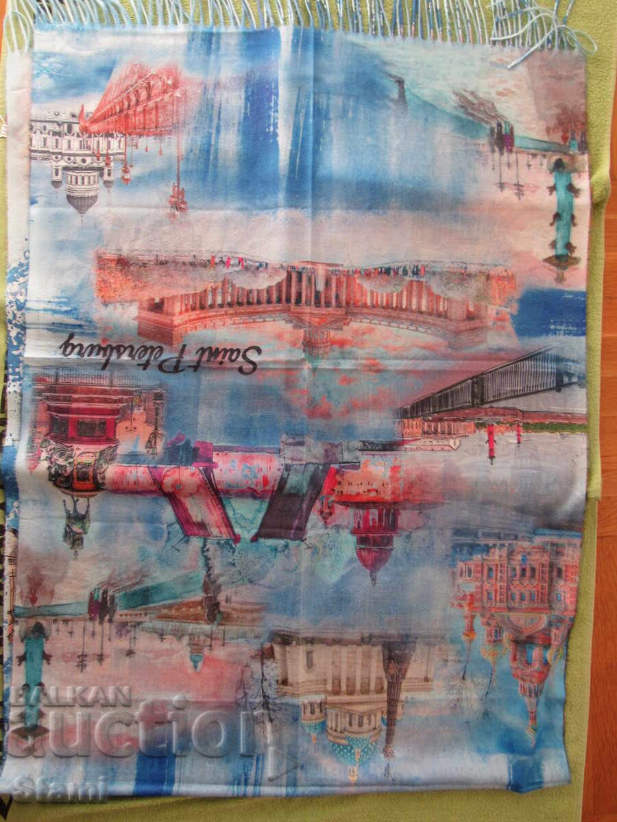 Εκλεκτό κασμίρ διπλής όψης και μάλλινο κασκόλ από την Αγία Πετρούπολη, Ρωσία - 5