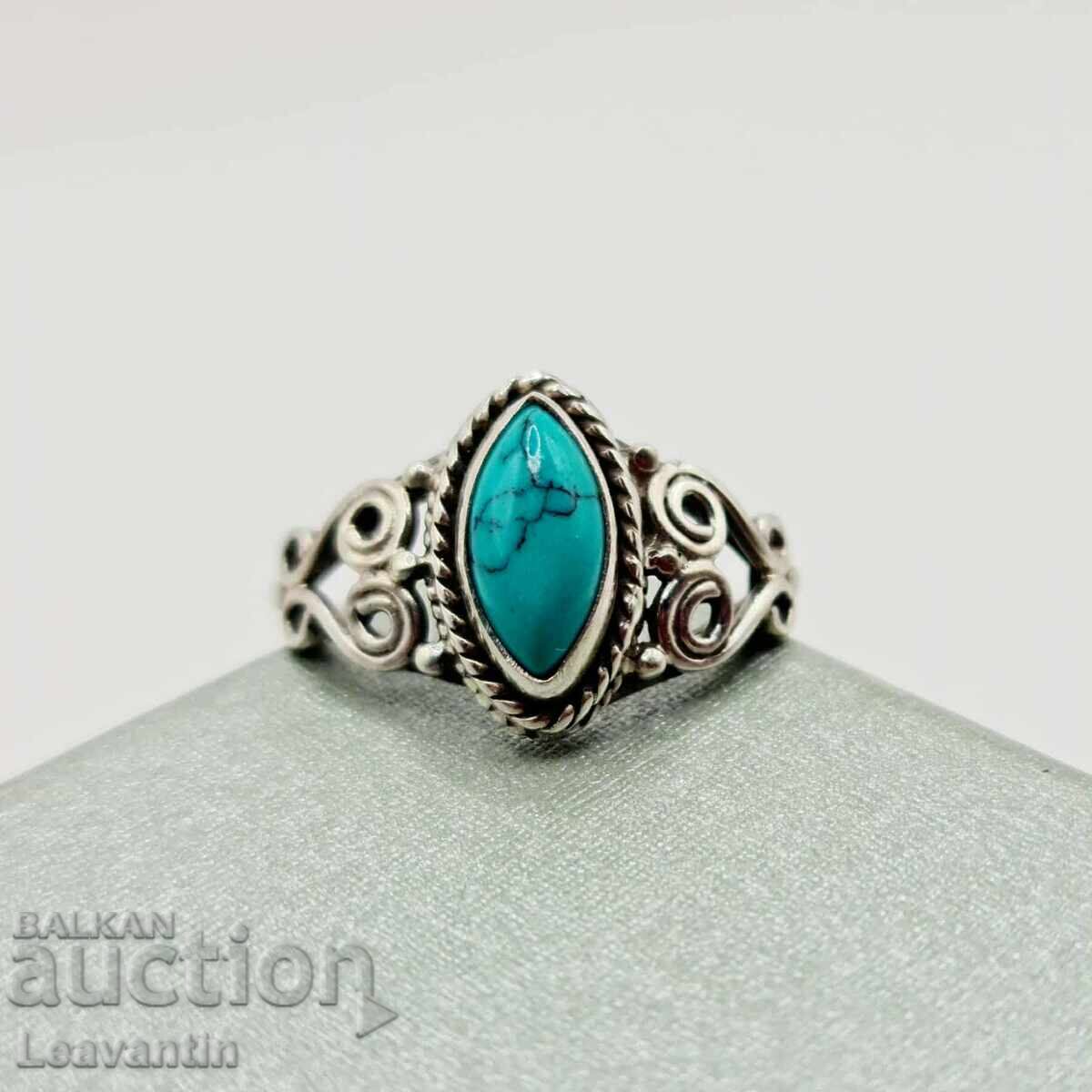 Δημοπρασία Ασημένιο δαχτυλίδι με τιρκουάζ