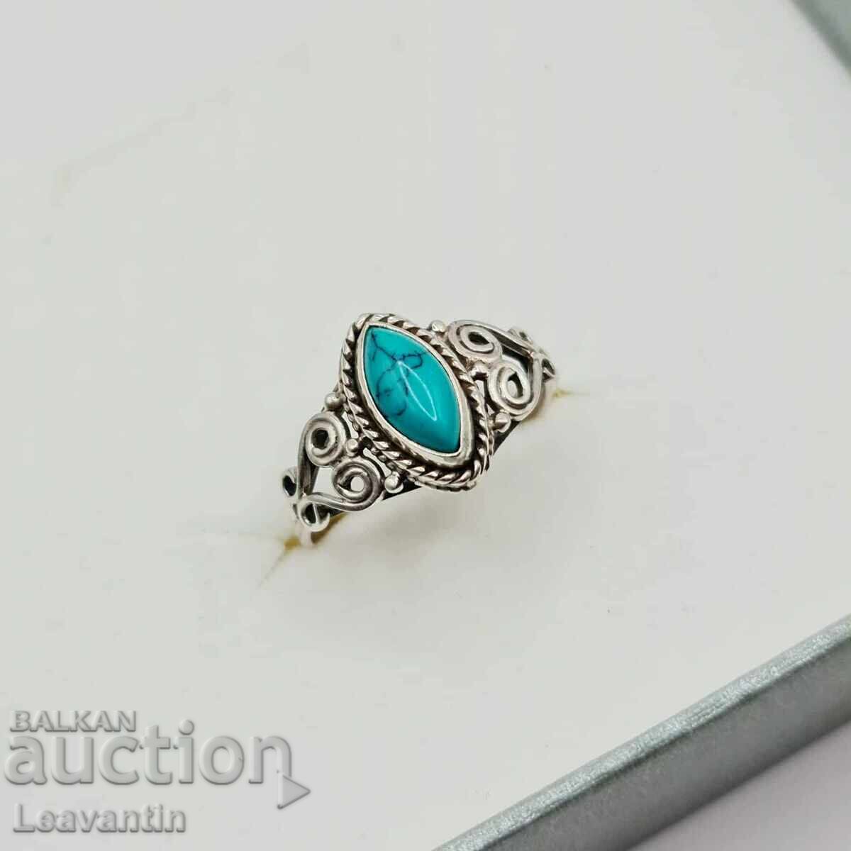 Ασημένιο δαχτυλίδι με τιρκουάζ