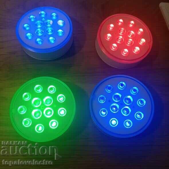 4 RGB LED Pool Lights, IP68 Waterproof with Remote Control - 6