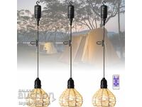 3 lămpi suspendate cu baterii, telecomandă, rezistente la apă