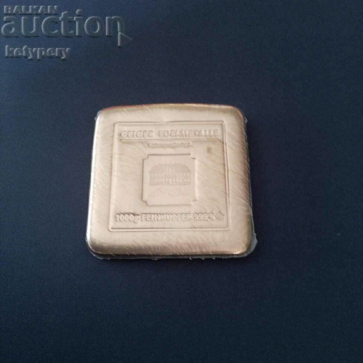 1 kg copper bar, Geiger EM, 999.9, Germany