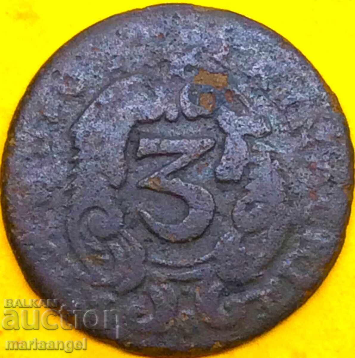 Παράδοση Ιταλία 1701 3 πικόλι Παλέρμο Φίλιππος V (1701-1713) 2,42γρ RARE