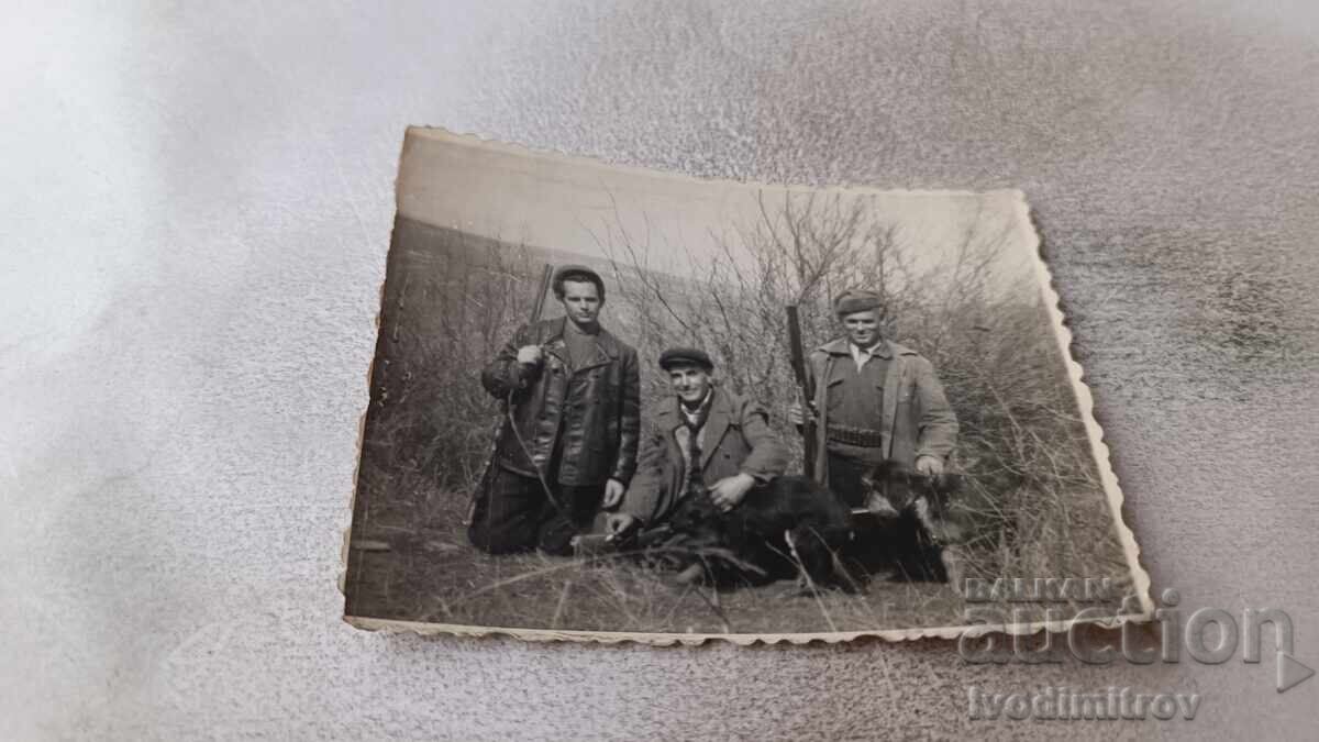 Picture of Three Hunters with a Hunting Dog Picture of Three Hunters with a Hunting Dog