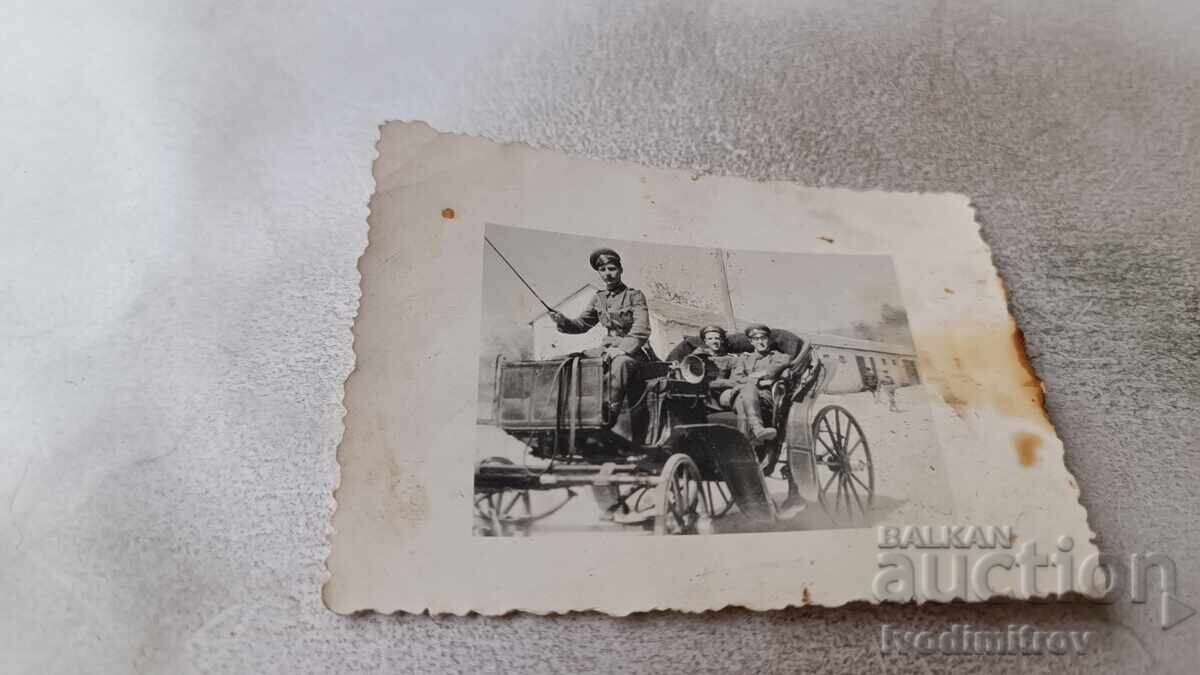 Photograph Two Officers with a Phaeton Photograph Two Officers with a Phaeton