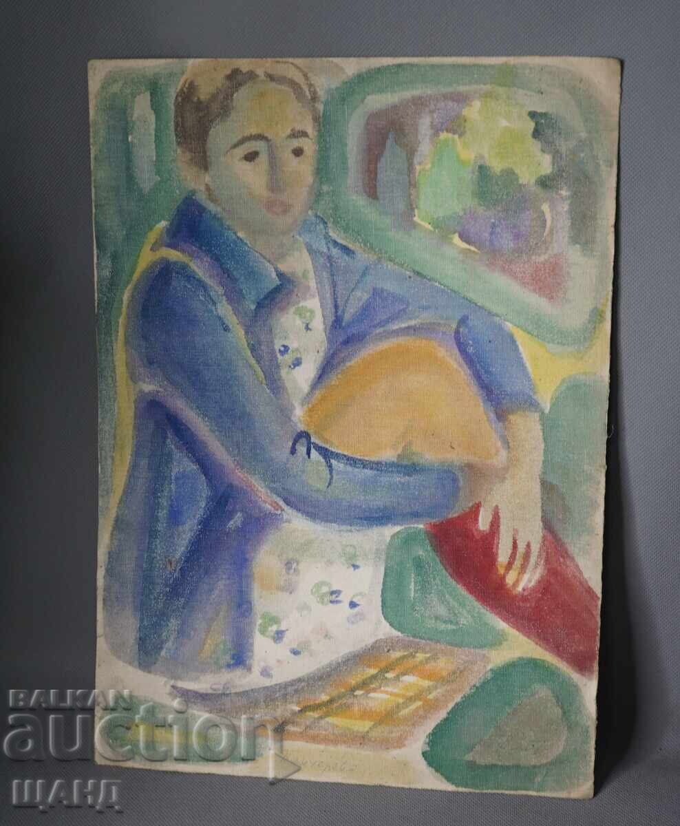 Παλιά Μαεστρική ζωγραφιά εικόνα ακουαρέλα πορτρέτο