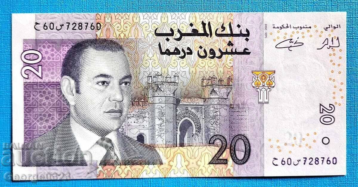 Maroc 2005 20 dirhami UNC nouă