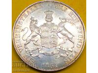 Taler 1861 Germania Wilhelm - rege al Württemberg UNC patină