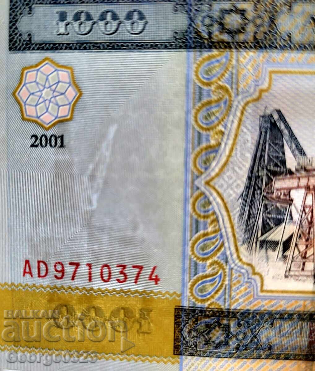 Licitație Azerbaidjan 2001 1000 manat UNC Nouă
