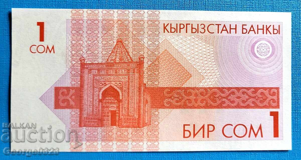Kyrgyzstan 1993 1 Som UNC New with price 7.99 BGN | € 4.09