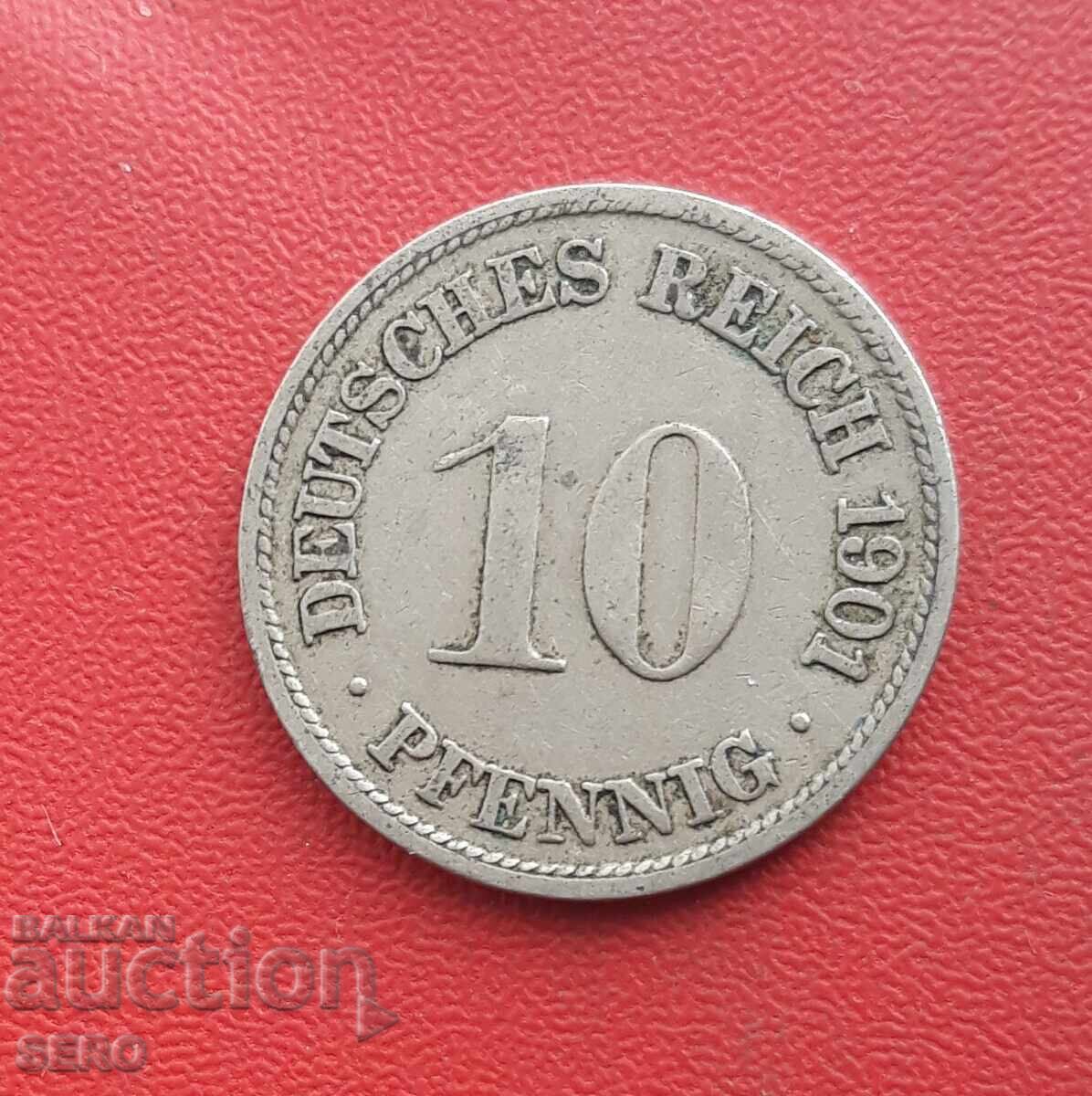 Germany-10 Pfennig 1901 F-Stuttgart Germany-10 Pfennig 1901 F-Stuttgart