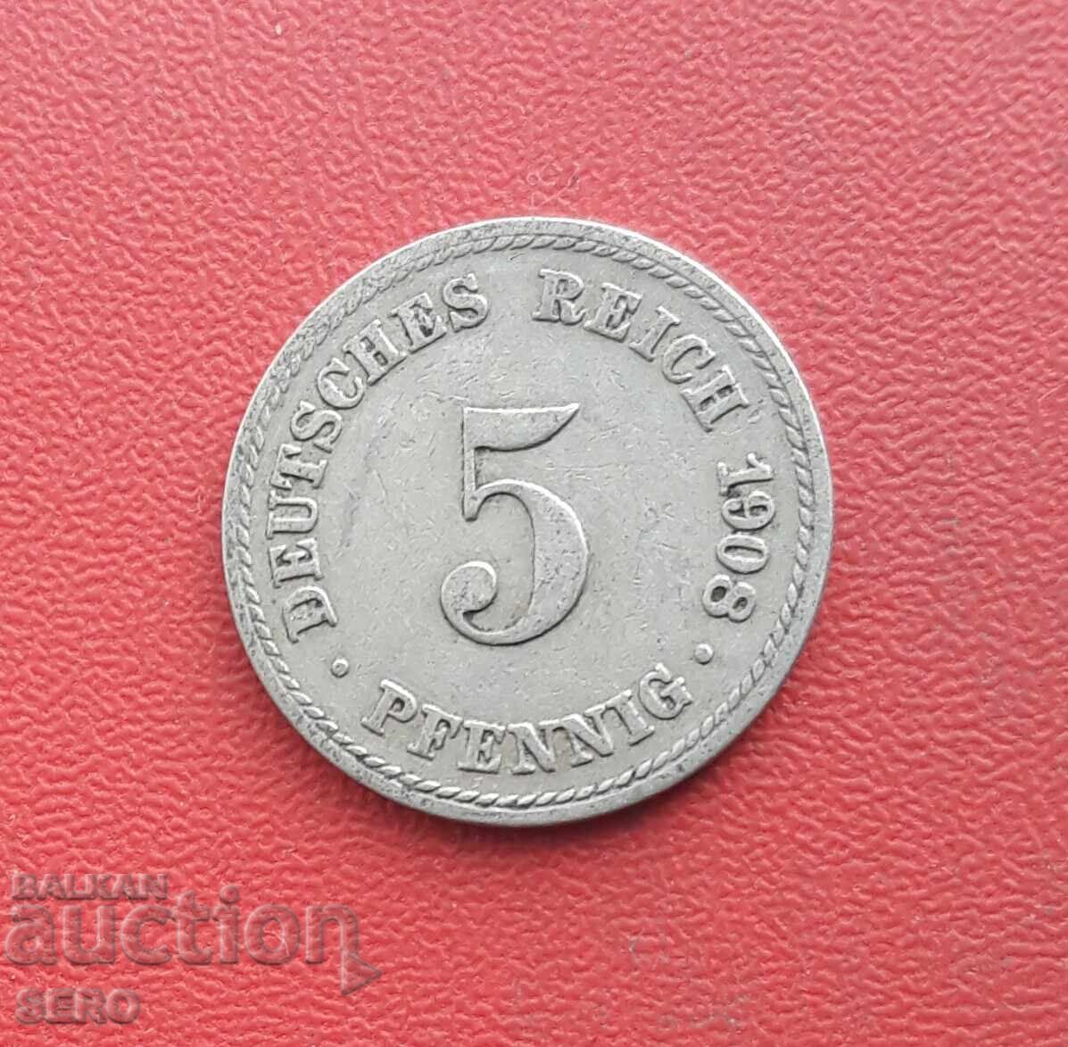 Germany-5 pfennig 1908 A-Berlin Germany-5 pfennig 1908 A-Berlin