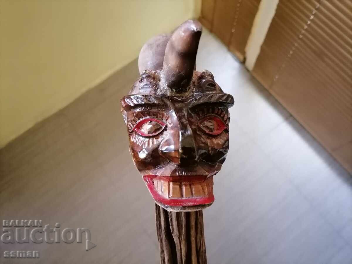 Delivery of Shamanic staff walking stick head of evil spirit magic Delivery of Shamanic staff walking stick head of evil spirit magic