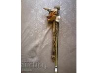 Shamanic staff walking stick head of evil spirit magic
