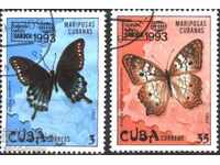 Branded stamps Fauna Butterflies 1993 from Cuba