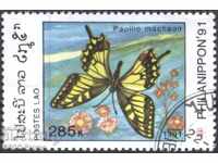 Marca de marcă Fauna Butterfly 1991 din Laos