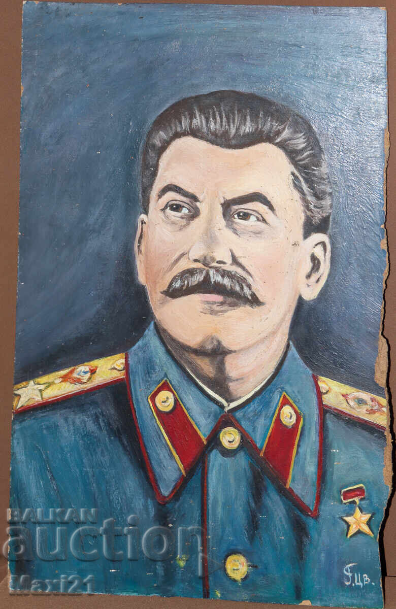 Auction  Oil painting portrait Joseph Stalin
